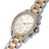 Michael Kors Bradshaw Chronograph White Dial Two Tone Steel Strap Watch For Women - MK7258