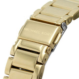 Michael Kors Parker Analog Crystals Gold Dial Gold Steel Strap Watch For Women - MK7283