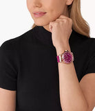 Michael Kors Everest Pave Crystals Pink Dial Pink Rubber Strap Watch for Women - MK7441