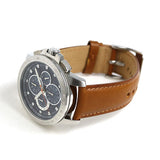 Michael Kors Ryker Chronograph Analog Blue Dial Brown Leather Strap Watch For Men - MK8518