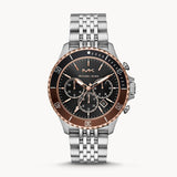 Michael Kors Bayville Chronograph Black Dial Silver Steel Strap Watch For Men - MK8725