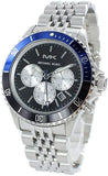 Michael Kors Bayville Chronograph Black Dial Silver Steel Strap Watch For Men - MK8749