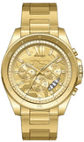 Michael Kors Brecken Chronograph Gold Dial Gold Steel Strap Watch For Men - MK8934