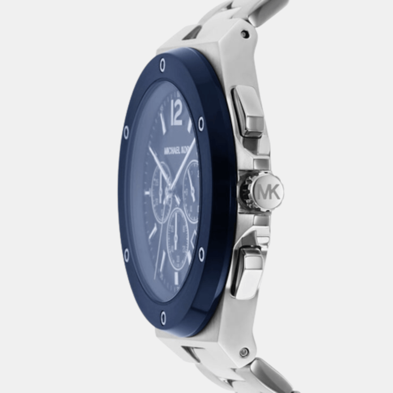 Michael Kors Lennox Chronograph Blue Dial Silver Steel Strap Watch For Men - MK8938
