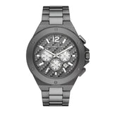 Michael Kors Lennox Chronograph Quartz Grey Dial Grey Steel Strap Watch For Men - MK9102