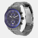 Michael Kors Accelerator Chronograph Blue Dial Grey Steel Strap Watch For Men - MK9111