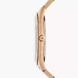 Michael Kors Slim Runway Three-Hand Gold Dial Gold Steel Strap Watch for Women - MK9122