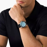 Michael Kors Maritime Three Hand Blue Dial Black Silicone Strap Watch for Men - MK9167