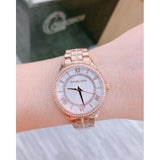 Michael Kors Lauryn Mother of Pearl Dial Rose Gold Steel Strap Watch for Women - MK3716