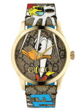 Gucci G Timeless Disney Donald Duck Brown Dial Brown Leather Strap Watch For Women - YA1264167