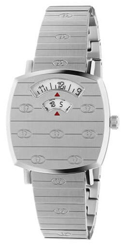 Gucci Grip Quartz Silver Dial Silver Steel Strap Watch For Men - YA157501