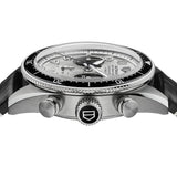 Tag Heuer Autavia Chronometer Flyback Chronograph Silver Dial Black Leather Strap Watch for Men - CBE511B.FC8279