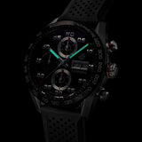 Tag Heuer Carrera Chronograph Black Dial Black Rubber Strap Watch for Men - CBN2A1AA.FT6228