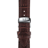 Tissot T Classic Tradition Powermatic 80 Open Heart Silver Dial Brown Leather Strap Watch for Men - T063.907.16.038.00