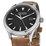 Movado Heritage Calendoplan Black Dial Brown Leather Strap Watch for Men - 3650001