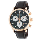 Movado Heritage Calendoplan Chronograph Black Dial Brown Leather Strap Watch for Men - 3650021