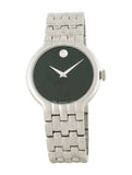 Movado Classic Quartz Black Dial Silver Steel Strap Watch for Men - 0606337