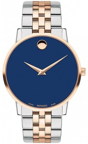 Movado Museum Classic Blue Dial Two Tone Steel Strap Watch for Men - 0607267