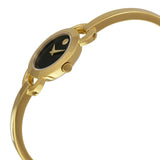 Movado Rondiro 22mm Black Dial Yellow Gold Steel Strap Watch For Women - 0606888