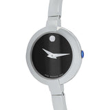 Movado Bela Black Dial Silver Steel Strap Watch For Women - 0606595