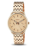 Fossil Tailor Rose Gold Dial Rose Gold Stainless Steel Strap Watch for Women - ES3713