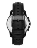 Fossil Grant Chronograph Black Dial Black Leather Strap Watch for Men - FS5132