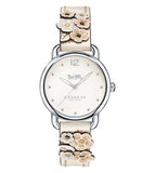 Coach Delancey White Dial Floral White Leather Strap Watch for Women - 14502760