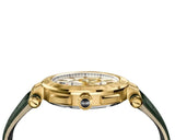 Versace Aion Chronograph White Dial Green Leather Strap Watch for Men - VBR020017