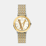 Versace Virtus Quartz White Dial Two Tone Steel Strap Watch for Women - VEHC00719