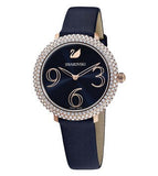 Swarovski Crystal Frost Blue Dial Blue Leather Strap Watch for Women - 5484061