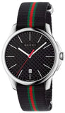 Gucci G Timeless Analog Quartz Black Dial Black NATO Strap Watch For Men - YA126321