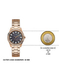 Guess Sparkler Diamonds Black Dial Rose Gold Steel Strap Watch for Women - GW0111L3