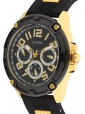 Guess Delta Black Dial Black Rubber Strap Watch for Men - GW0051G2