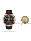 Tissot Chrono XL Black Dial Brown Leather Strap Watch For Men - T116.617.36.057.01