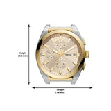 Fossil Everett Chronograph Gold Dial Two Tone Steel Strap Watch for Men - FS5796