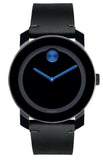 Movado Bold TR90 Black Dial Black Leather Strap Watch For Men - 3600307