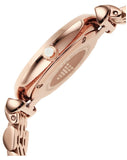 Emporio Armani Gianni T-Bar Crystals Silver Dial Rose Gold Steel Strap Watch For Women - AR11446