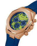 Guess Empire Analog Quartz Lime Green Dial Blue Silicon Strap Watch for Men - GW0583G3