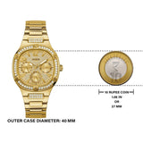 Guess Duchess Quartz Gold Dial Gold Steel Strap Watch For Women - GW0558L2