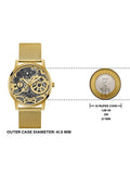 Guess Gadget Gold Dial Gold Mesh Bracelet Watch for Men - GW0538G2