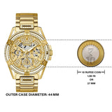 Guess Queen Quartz Gold Dial Gold Steel Strap Watch For Women - GW0464L2