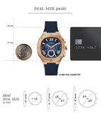 Guess Headline Multifunction Quartz Blue Dial Blue Silicone Strap Watch For Men - GW0571G2