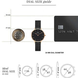 Daniel Wellington watch dial size guide