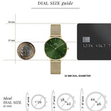Watch dial size guide with measurements