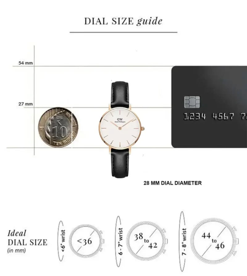 Daniel Wellington Classic Petite Sheffield White Dial Black Leather Strap Watch For Women - DW00100230