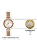 Guess Monroe Silver Dial Rose Gold Steel Strap Watch For Women - W1152L3