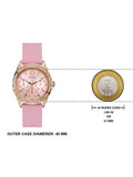 Guess Sparkling Diamonds Pink Dial Pink Rubber Strap Watch for Women - W0032L9