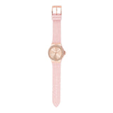 Michael Kors Mini Lennox Three-Hand Rose Gold Dial Pink Silicone Strap Watch For Women - MK7282