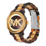 Michael Kors Runway Three-Hand Brown Dial Two Tone Steel Strap Watch for Women - MK7354