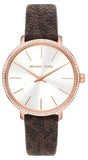 Michael Kors Pyper Quartz Silver Dial Brown Leather Strap Watch for Women - MK1036